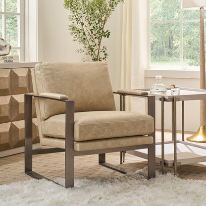 Universal Leather Light Brown Avaline Corbin Accent Chair