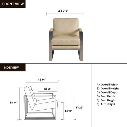 Universal Leather Light Brown Avaline Corbin Accent Chair
