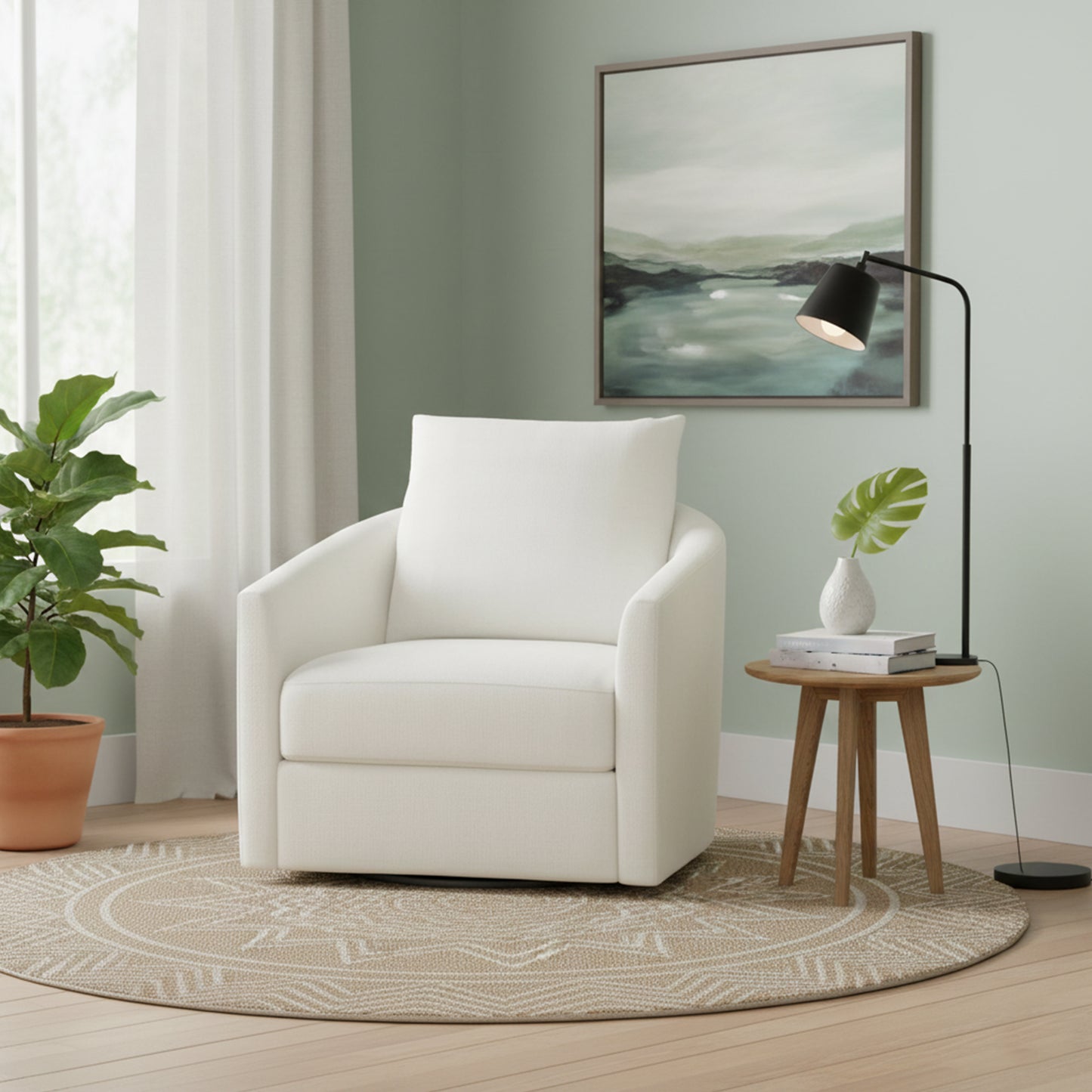 Bernhardt Astoria Fabric Swivel Chair