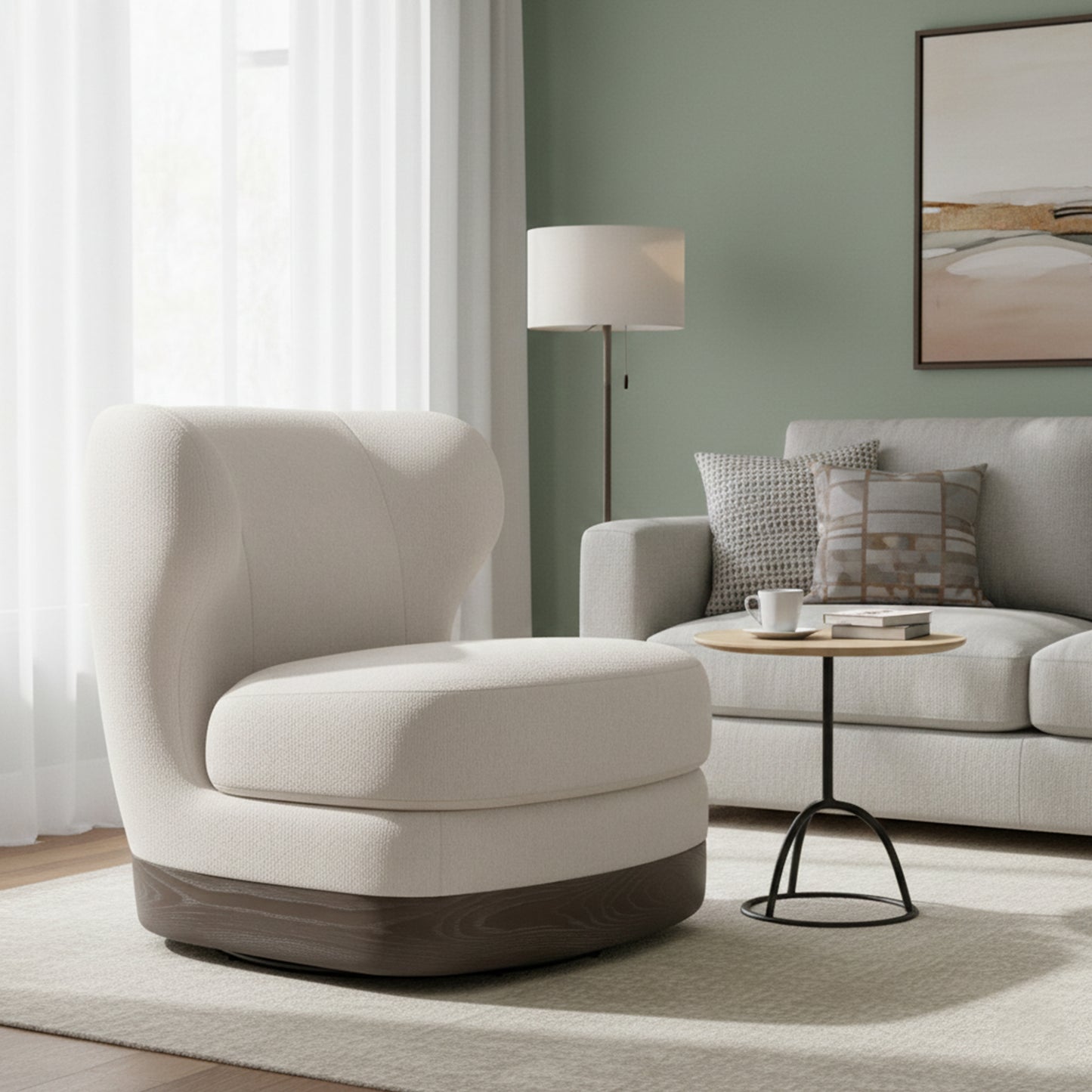 Bernhardt Beck Fabric Swivel Chair