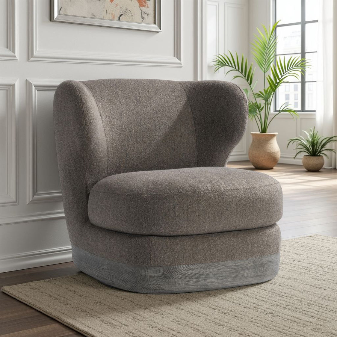 Bernhardt Beck Fabric Swivel Chair