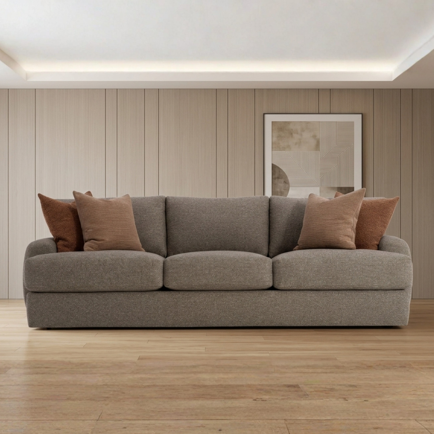 Bernhardt Cameron Fabric Sofa With Oversized Roll Arms