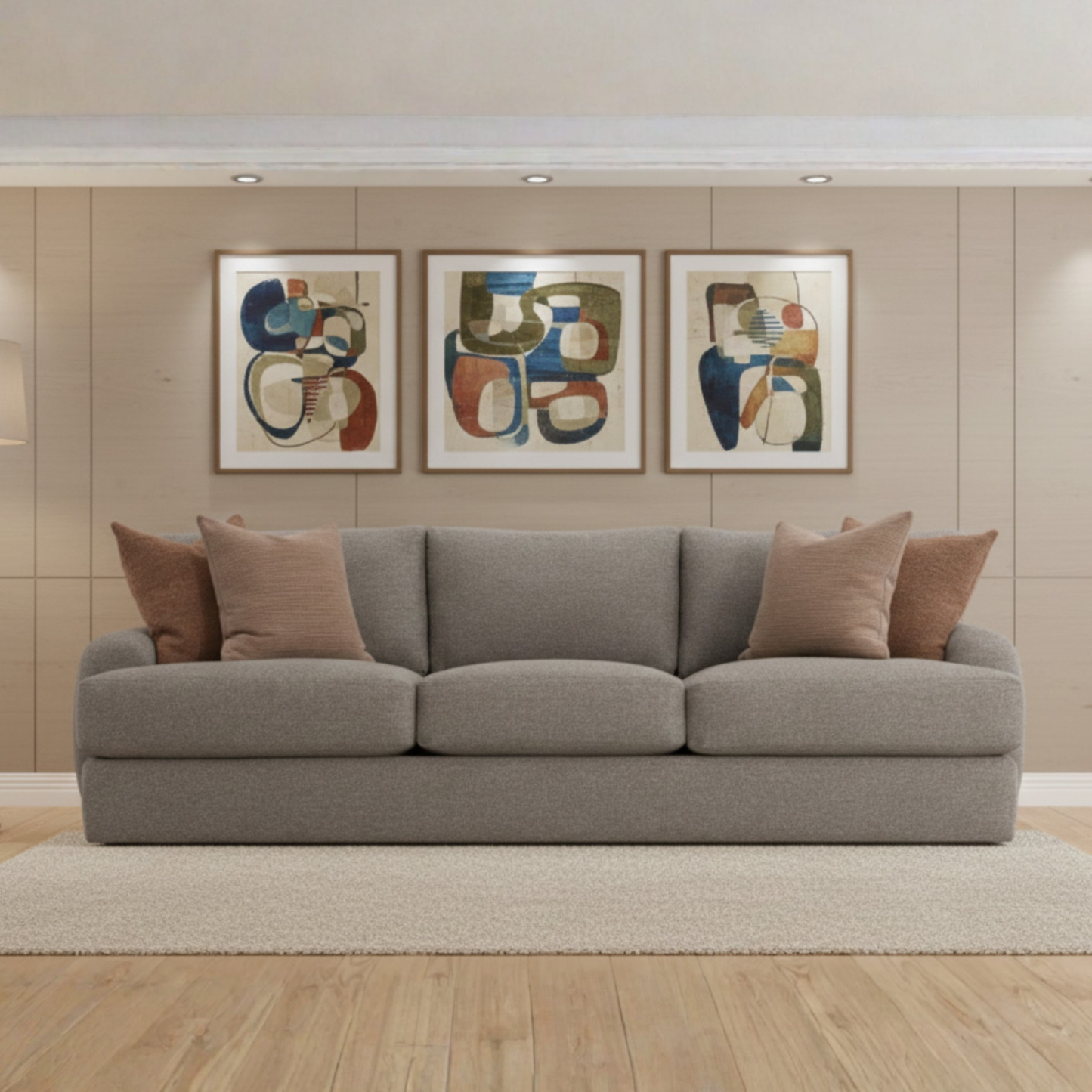 Bernhardt Cameron Fabric Sofa With Oversized Roll Arms