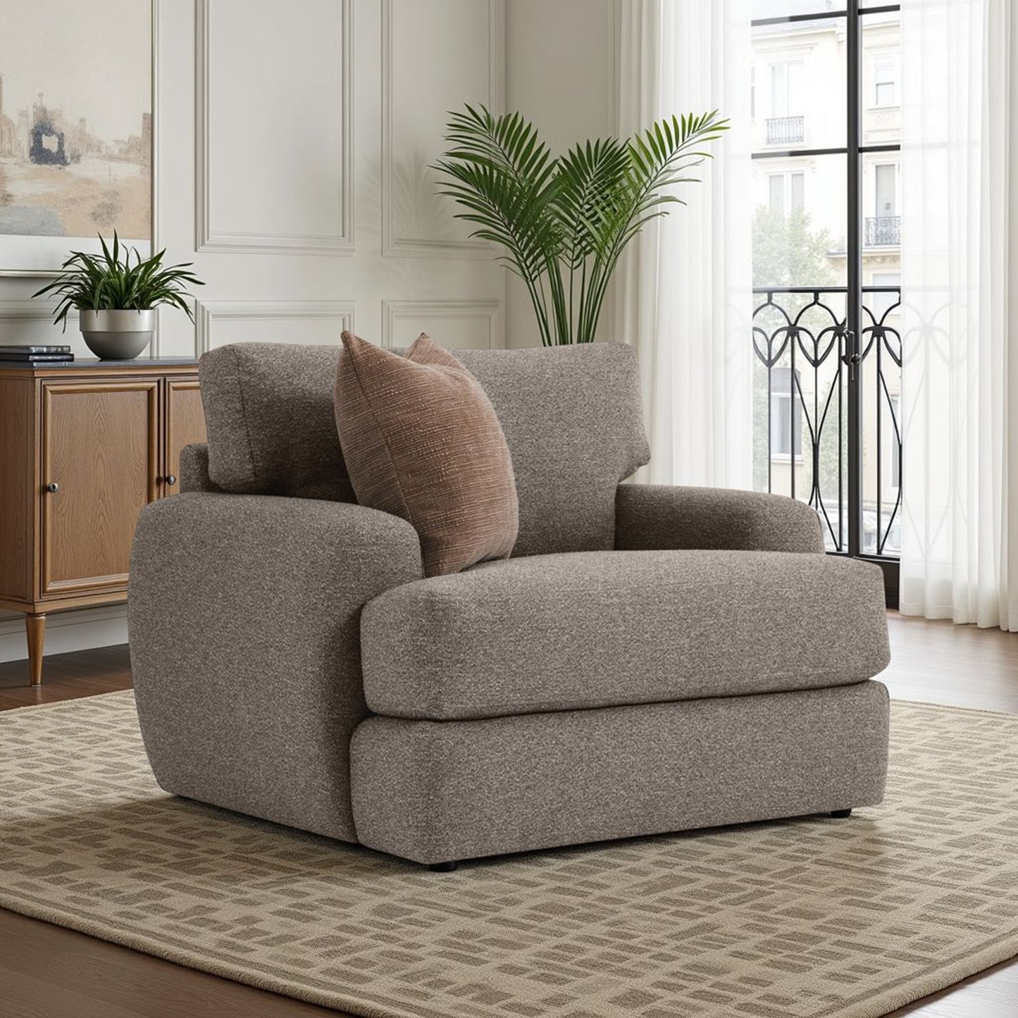 Bernhardt Cameron Fabric Swivel and Transitional Accent Chair