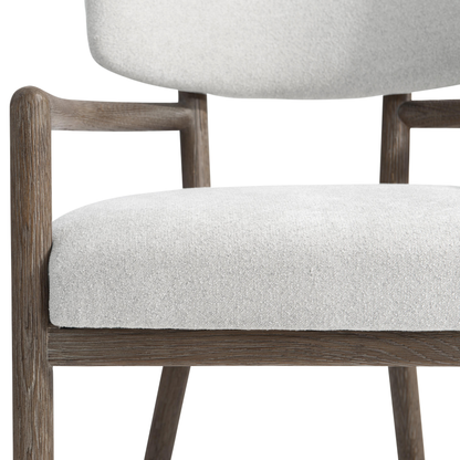 Bernhardt Casa Paros Chair with Geometric Wood Frame & Curved Back
