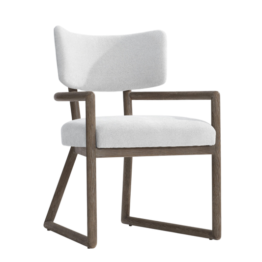 Bernhardt Casa Paros Chair with Geometric Wood Frame & Curved Back