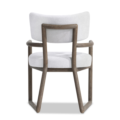 Bernhardt Casa Paros Chair with Geometric Wood Frame & Curved Back