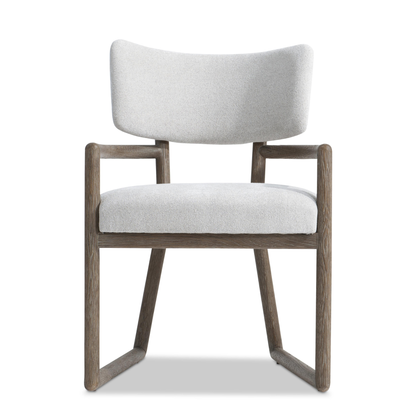 Bernhardt Casa Paros Chair with Geometric Wood Frame & Curved Back