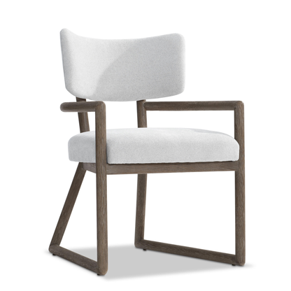 Bernhardt Casa Paros Chair with Geometric Wood Frame & Curved Back
