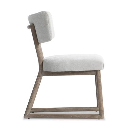 Bernhardt Casa Paros Chair with Geometric Wood Frame & Curved Back