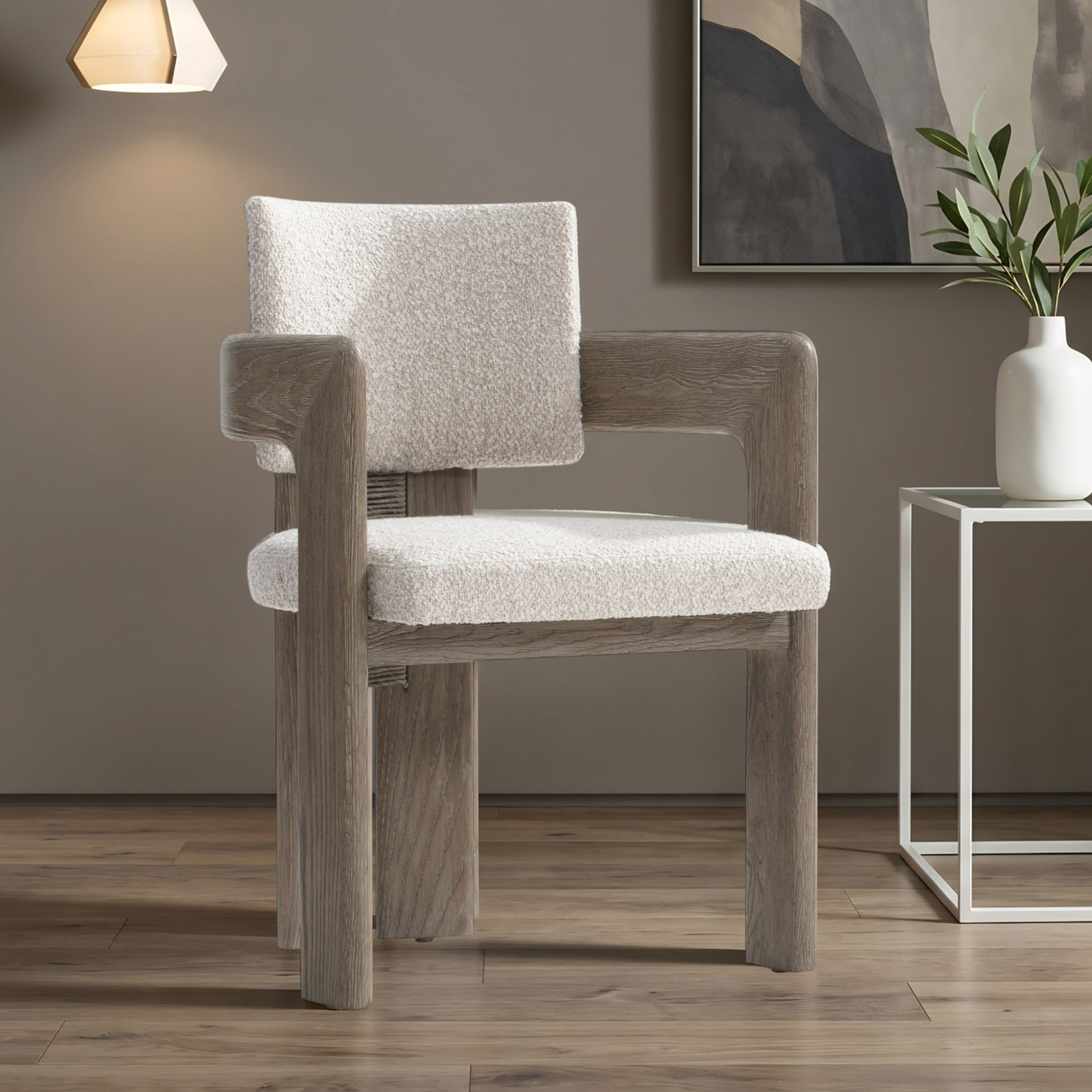 Bernhardt Casa Paros Fabric Upholstered Arm Chair with Curved Back