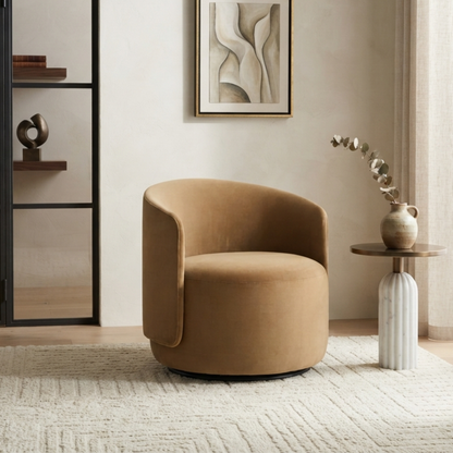 Bernhardt Crosby Upholstered Fabric Swivel Chair