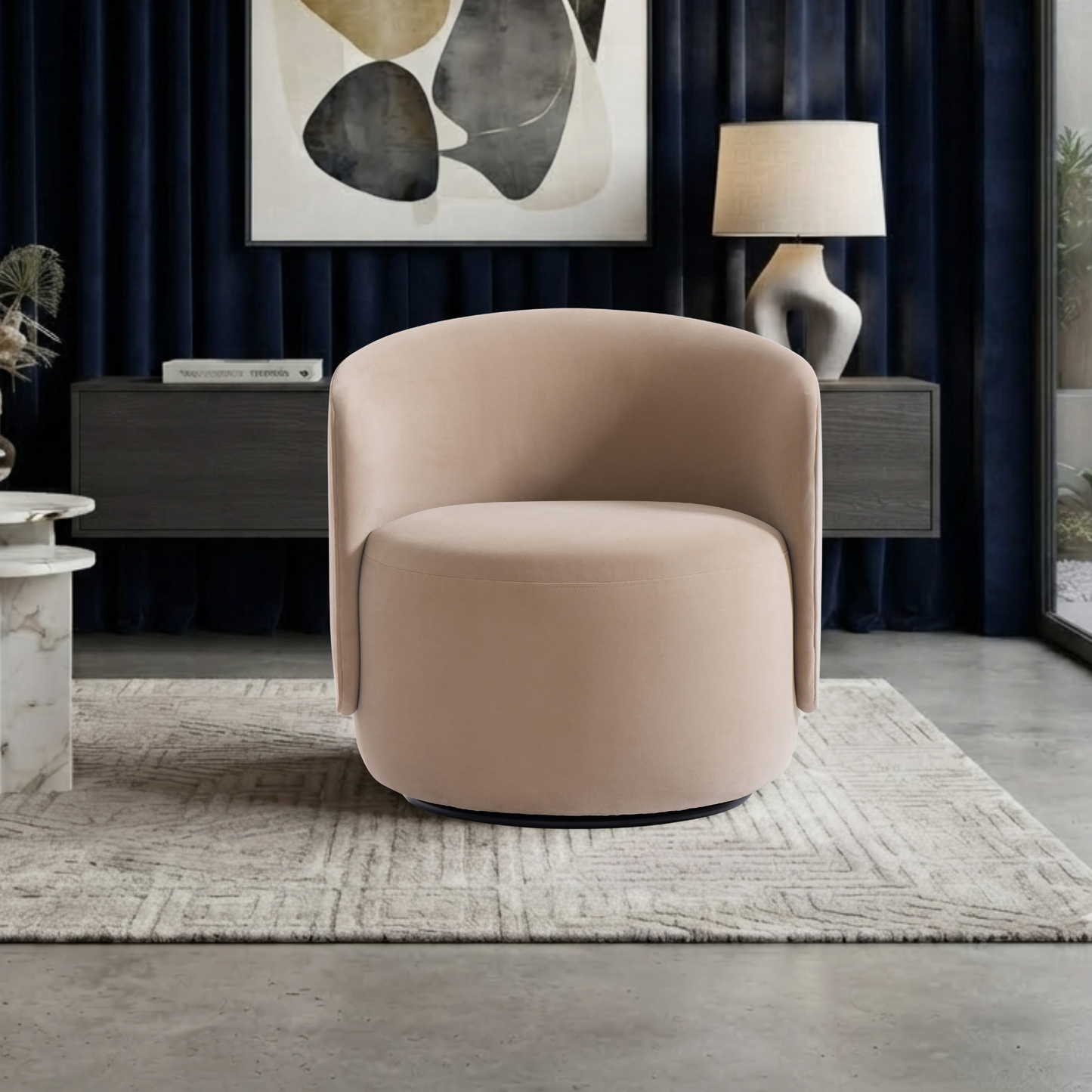 Bernhardt Crosby Upholstered Fabric Swivel Chair-Comfort Design Furniture