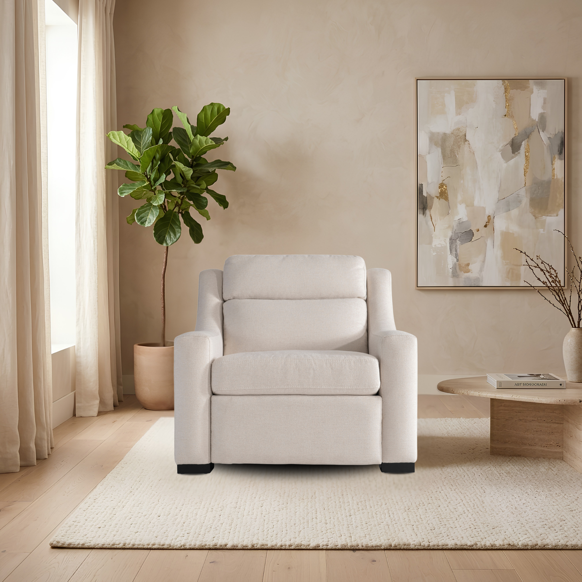 Bernhardt Germain Fabric Power Motion Chair with USB Charging-Comfort Design