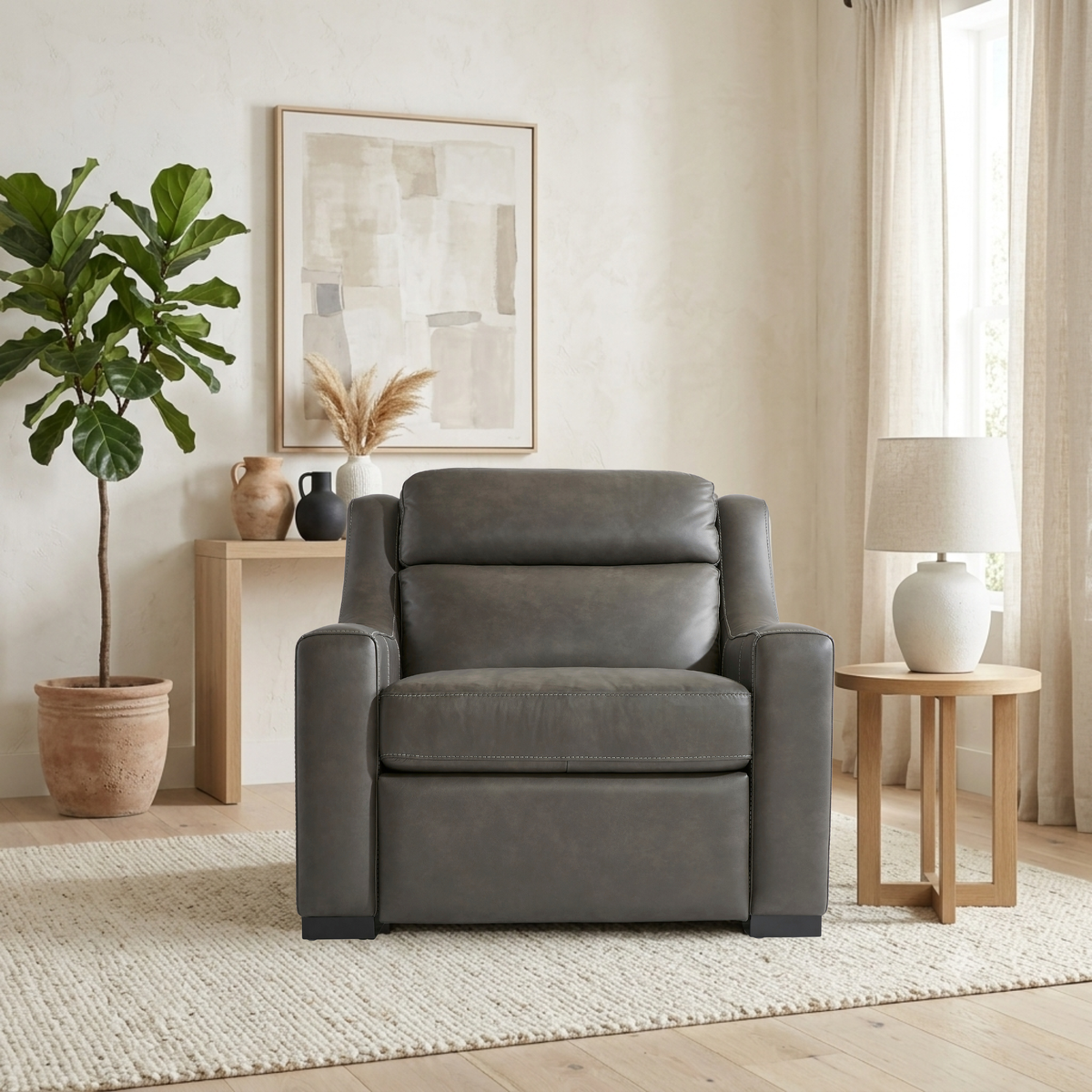 Bernhardt Germain Power Motion Chair with USB Charging-Comfort Dresign