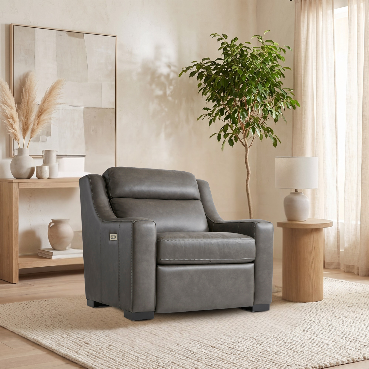 Bernhardt Germain Power Motion Chair with USB Charging-Comfort Dresign