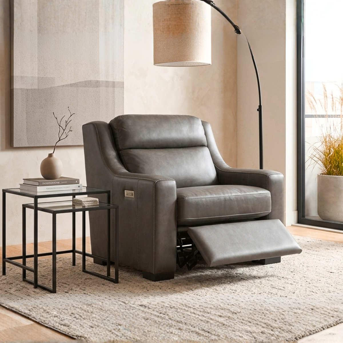 Bernhardt Germain Power Motion Chair with USB Charging-Comfort Dresign