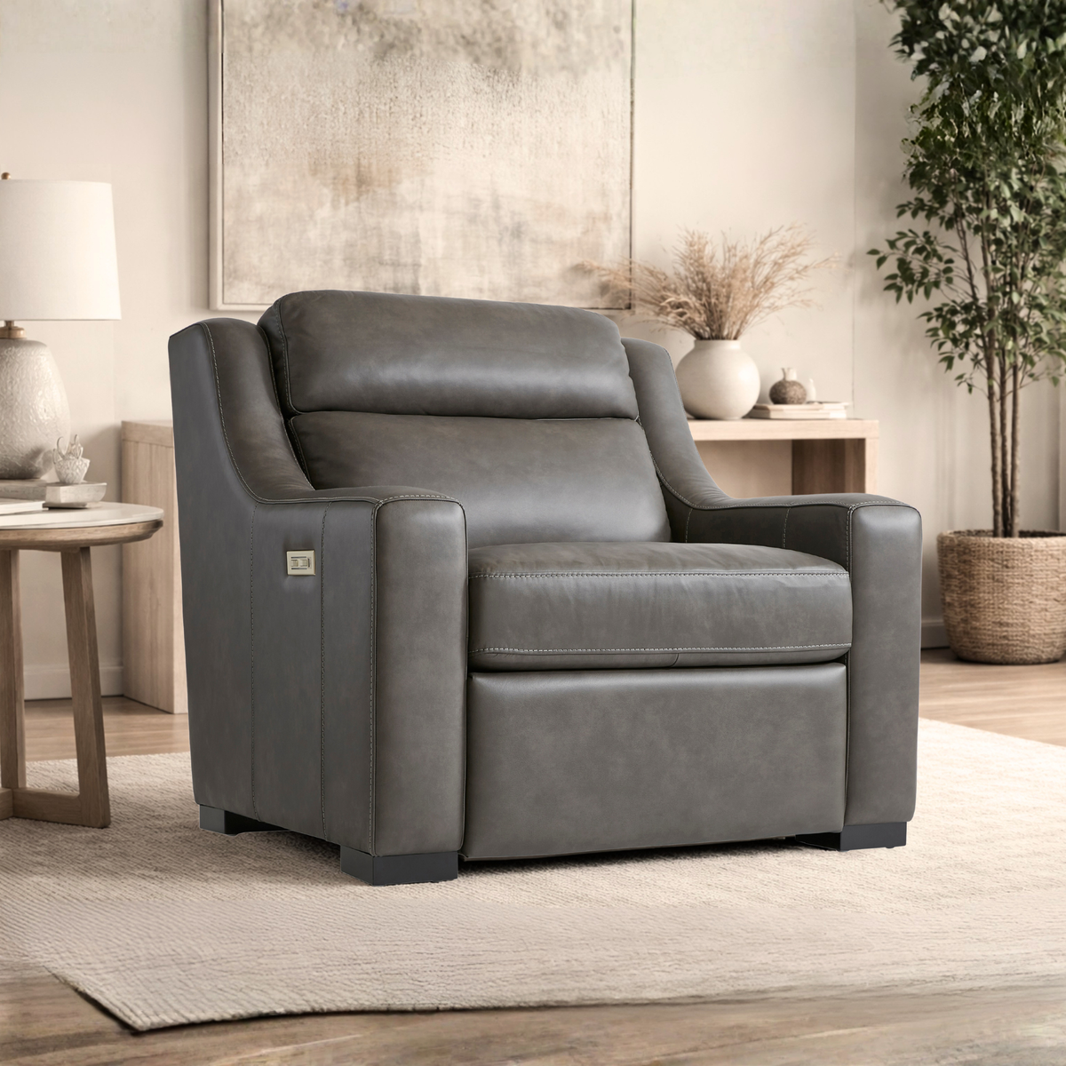 Bernhardt Germain Power Motion Chair with USB Charging-Comfort Dresign