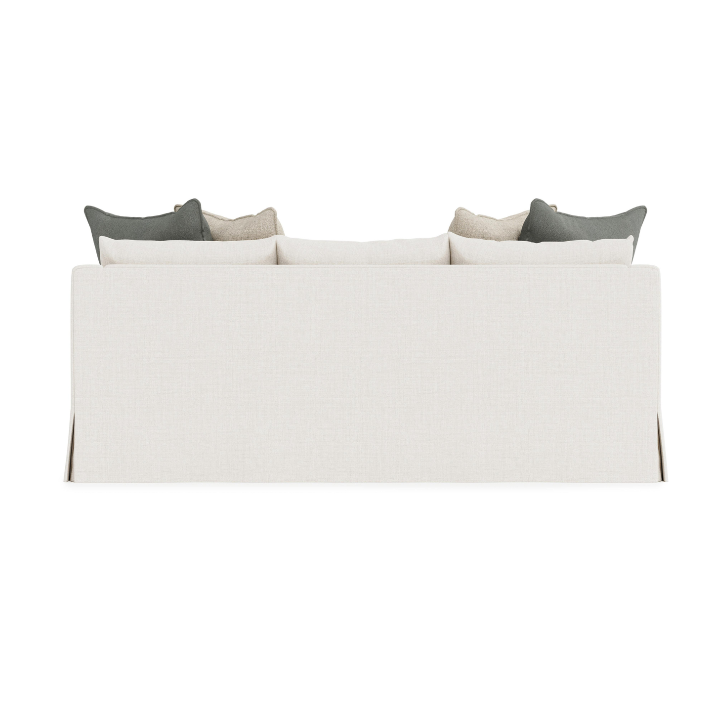 Bernhardt Grace White Fabric Skirted Sofa With Shaped Track Arm
