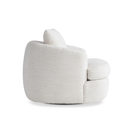 Bernhardt Jules Fabric Swivel Modern Shelter Arm Accent Chair