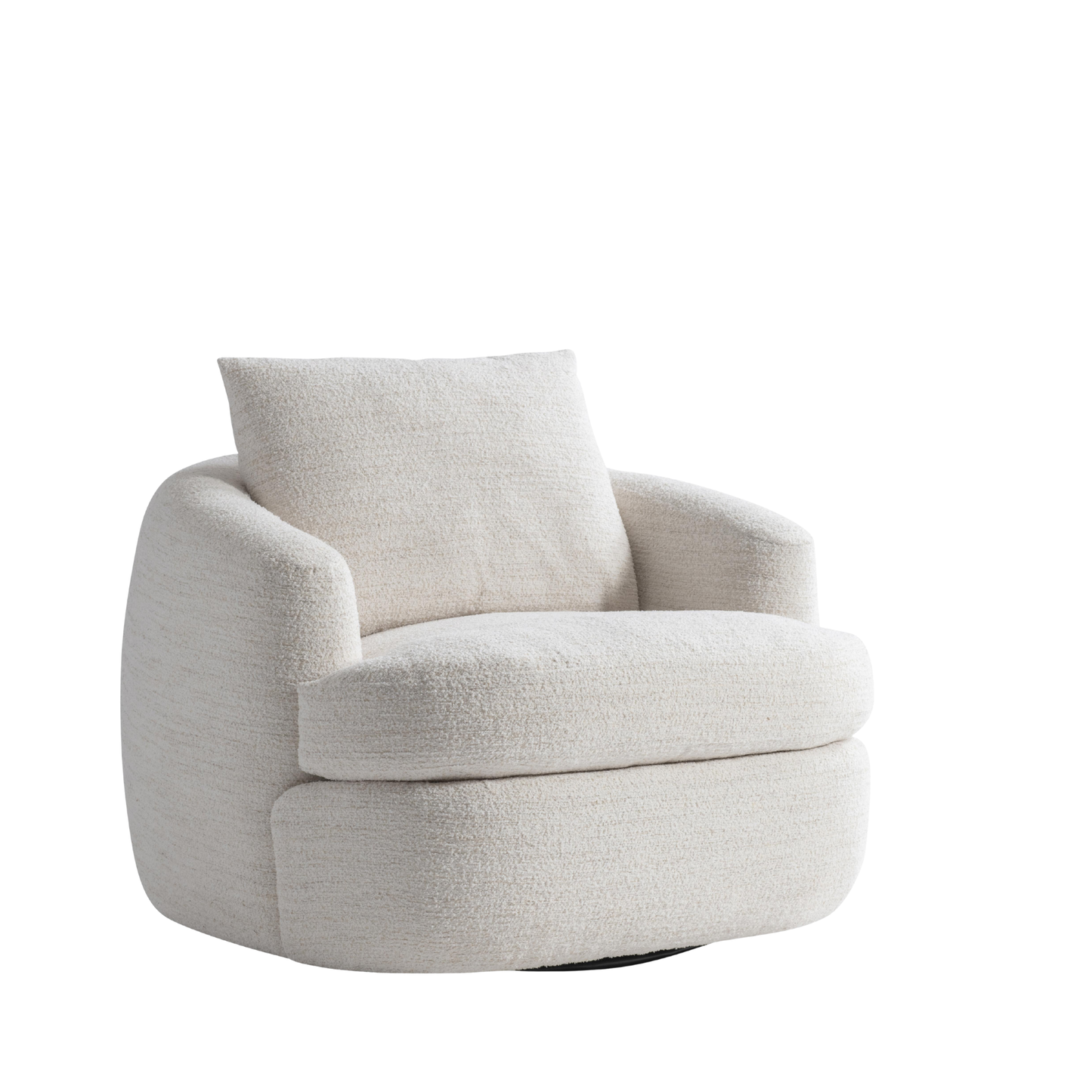 Bernhardt Jules Fabric Swivel Modern Shelter Arm Accent Chair