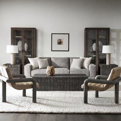 Bernhardt Living Lars Fabric Gray 3-Seater Sofa-ComfortDesign