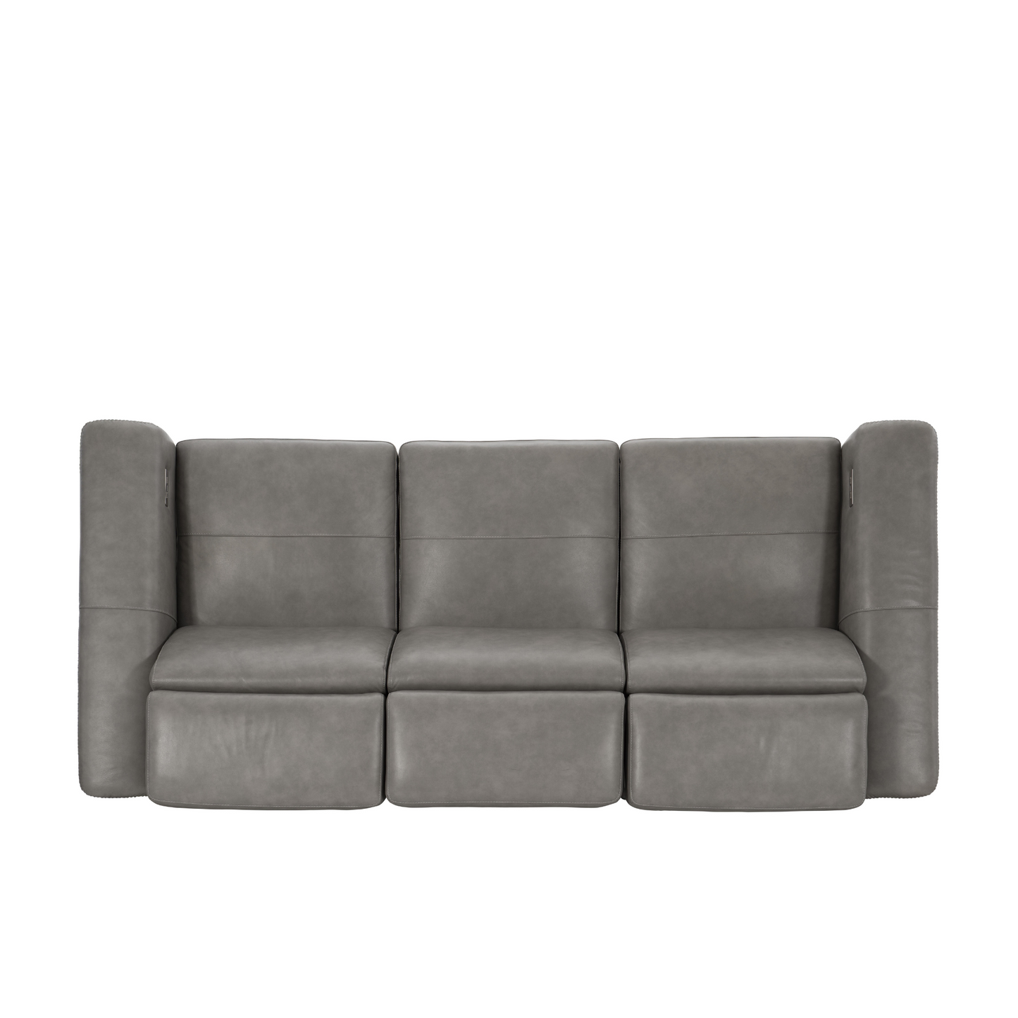 Bernhardt Lioni Gray Leather Power Motion Reclining Sofa