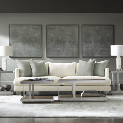 Bernhardt Living Colette White Cream Fabric Sofa-ComfortDesign