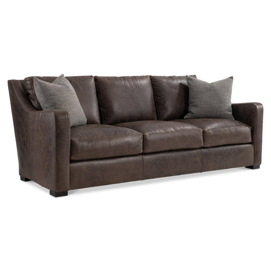 Bernhardt Living Ventura Leather Brown 3-Seater Sofa