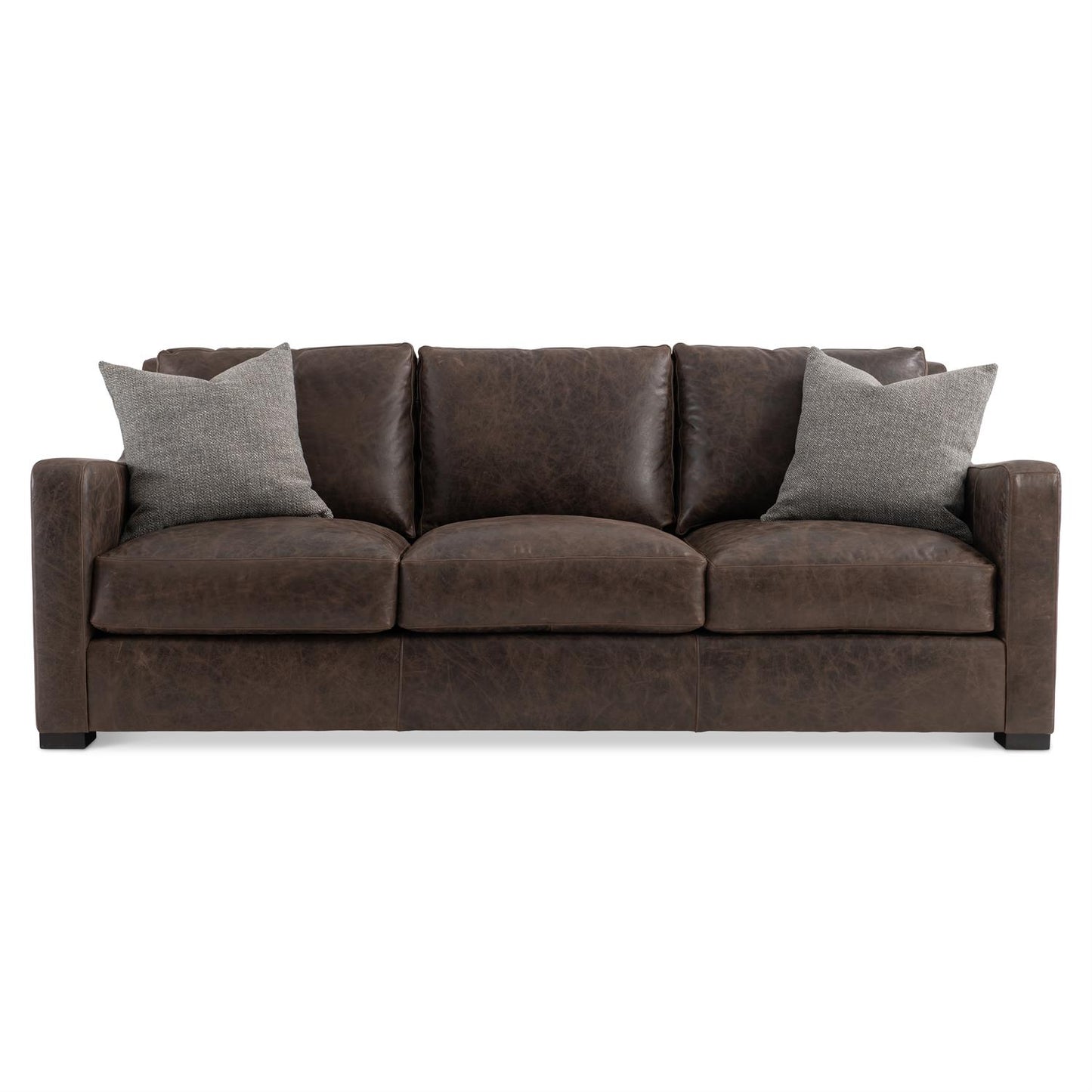 Bernhardt Living Ventura Leather Brown 3-Seater Sofa