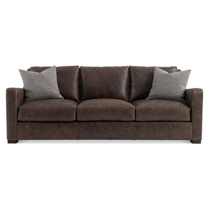 Bernhardt Living Ventura Leather Brown 3-Seater Sofa