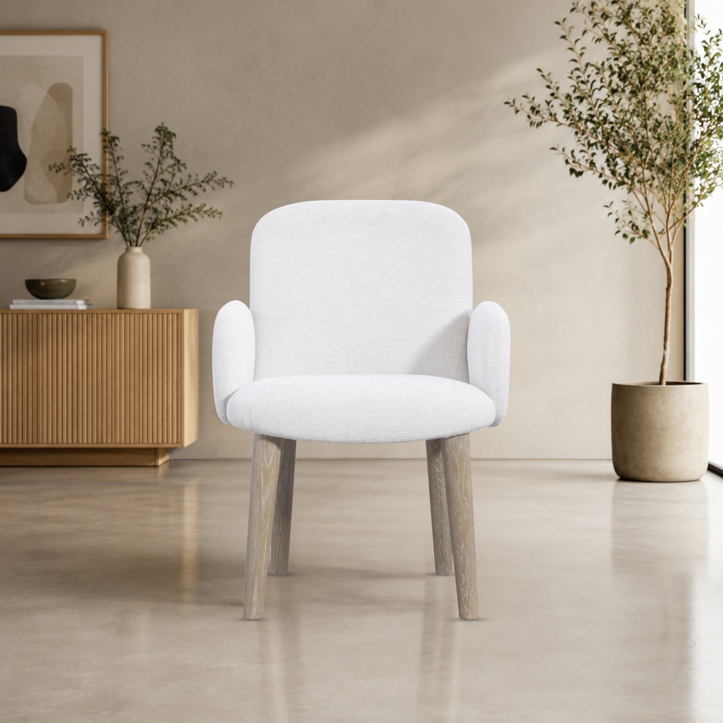 Bernhardt Loggia Fabric Upholstered Chair with Exposed Wood Legs-Comfort Design