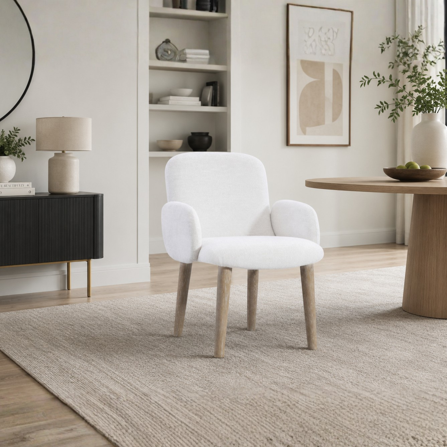 Bernhardt Loggia Fabric Upholstered Chair with Exposed Wood Legs-Comfort Design