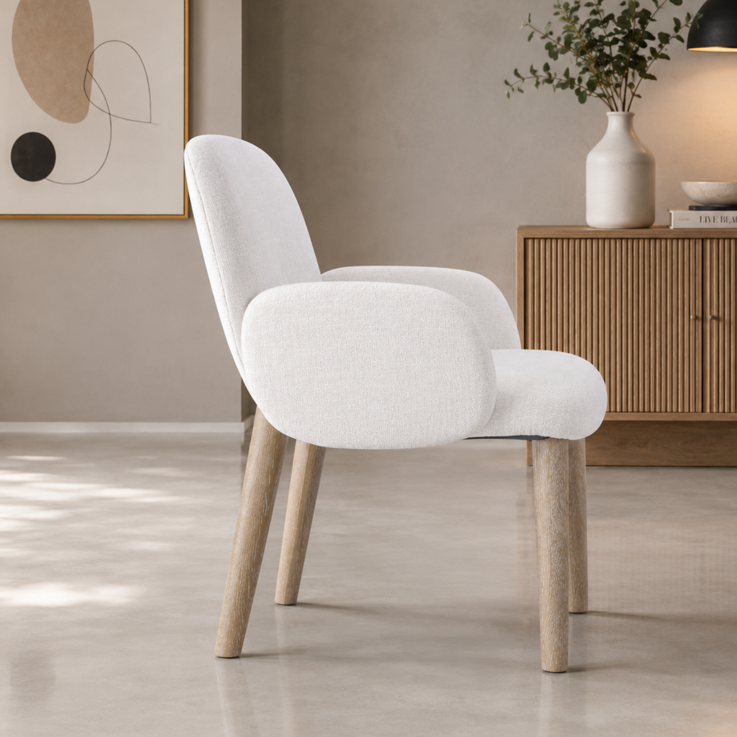 Bernhardt Loggia Fabric Upholstered Chair with Exposed Wood Legs-Comfort Design