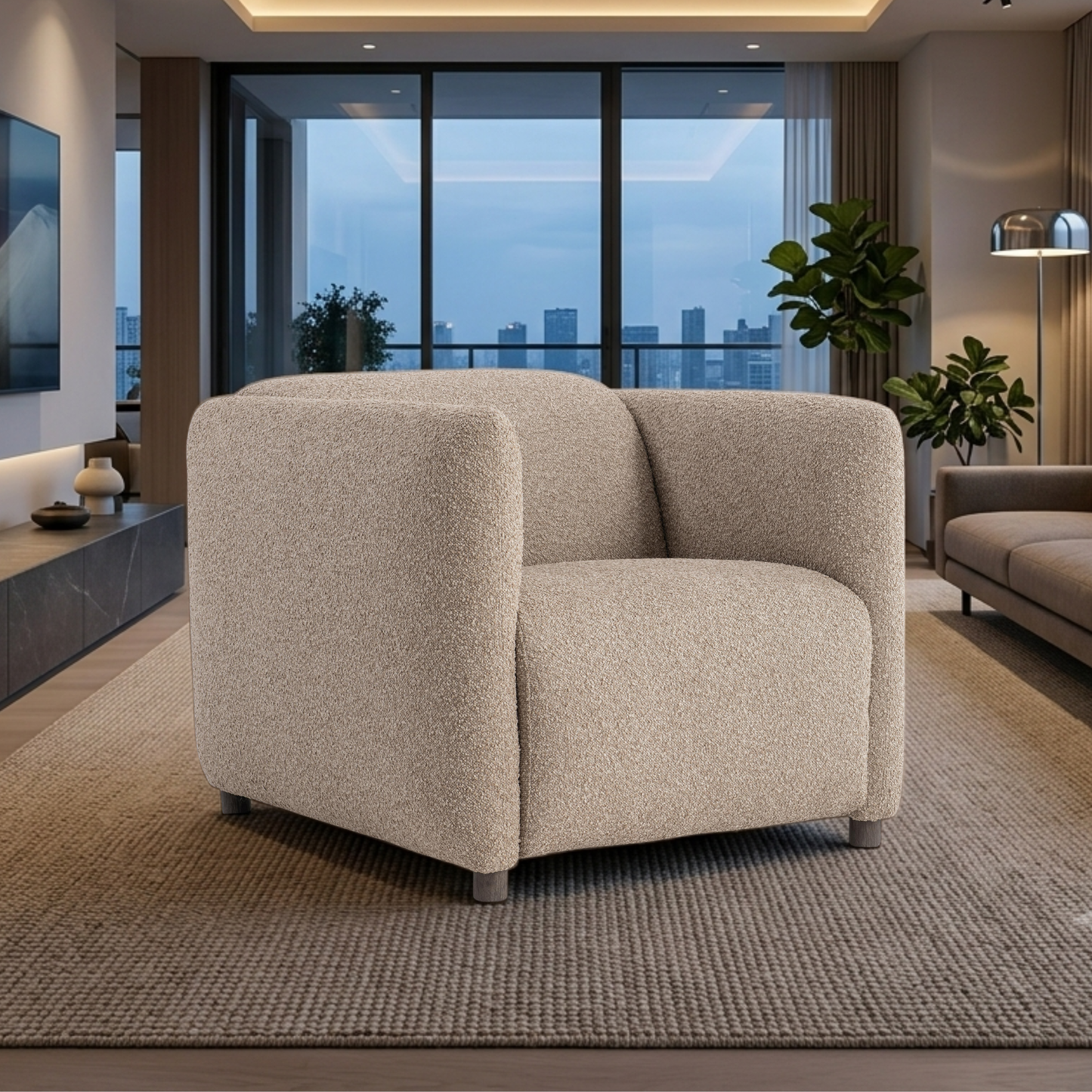 Bernhardt Luc Fabric Power Motion Chair with Pop-Up Headrest
