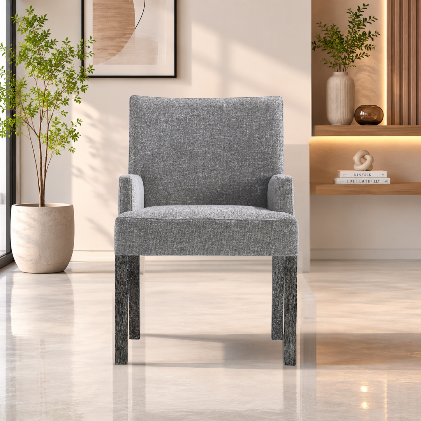 Bernhardt Menton Fabric Upholstered Arm Chair with Tack glides-Comfort Design