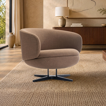 Bernhardt Moxi Modern Fabric Swivel Accent Chair with Metal Base-Comfort Design