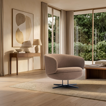 Bernhardt Moxi Modern Fabric Swivel Accent Chair with Metal Base-Comfort Design