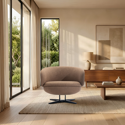 Bernhardt Moxi Modern Fabric Swivel Accent Chair with Metal Base-Comfort Design