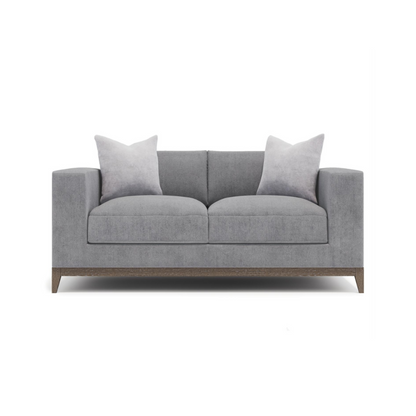 Bernhardt Noel Gray Fabric 2-Seater Loveseat Sofa with 2 Accent Pillows-ComfortFurniture