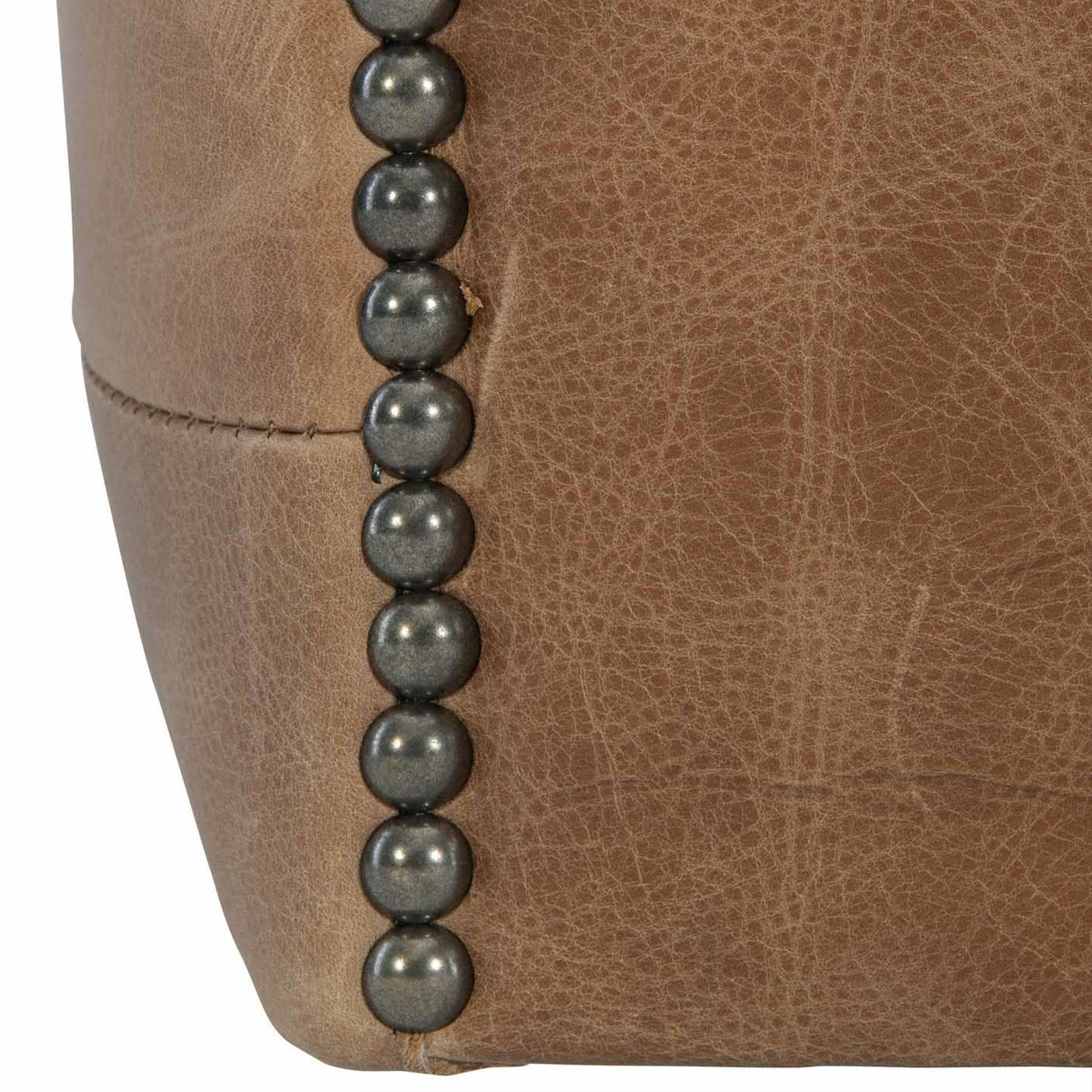 Bernhardt Palazzo Leather Barrel Back Tufted Swivel Accent Chair