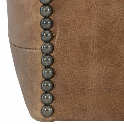 Bernhardt Palazzo Leather Barrel Back Tufted Swivel Accent Chair