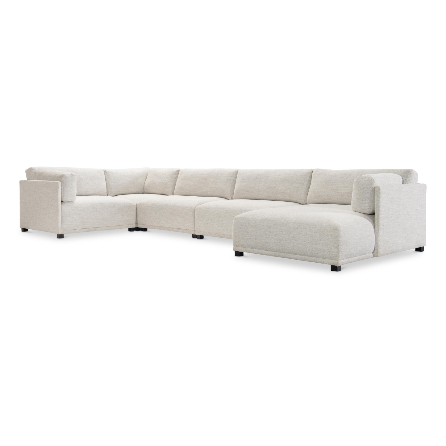 Bernhardt Parker Fabric Sectional With Chaise & Box-Edge Pillows