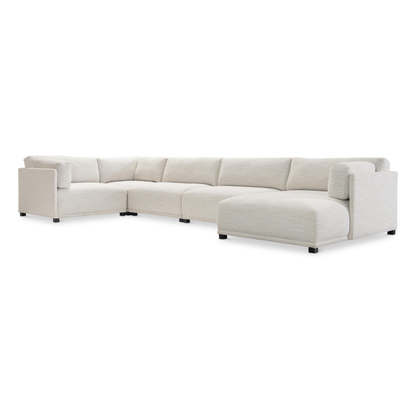 Bernhardt Parker Fabric Sectional With Chaise & Box-Edge Pillows