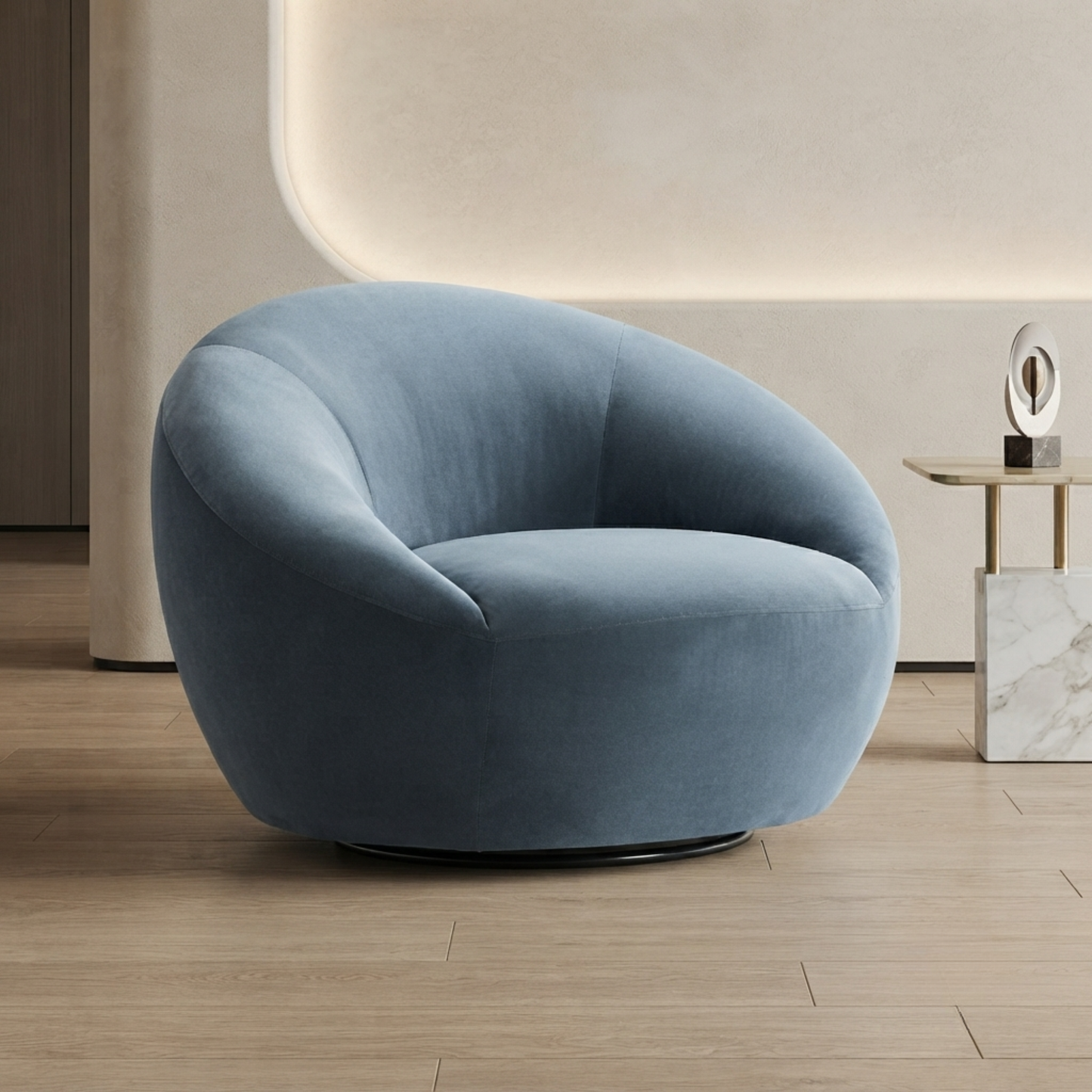 Bernhardt Rizz Upholstered Fabric Swivel Accent Chair-Comfort Furniture Design

