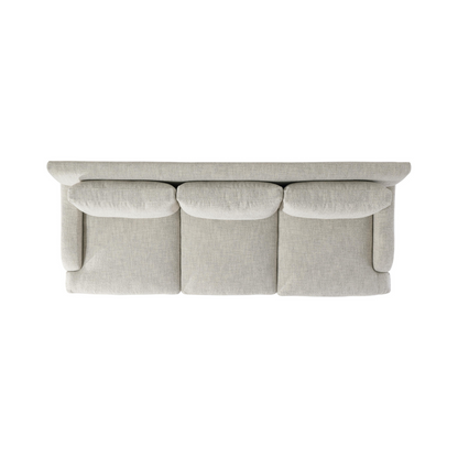 Bernhardt Rollins 3-Seater Sofa in light beige fabric with three seat cushions, three back cushions, and four decorative throw pillows.