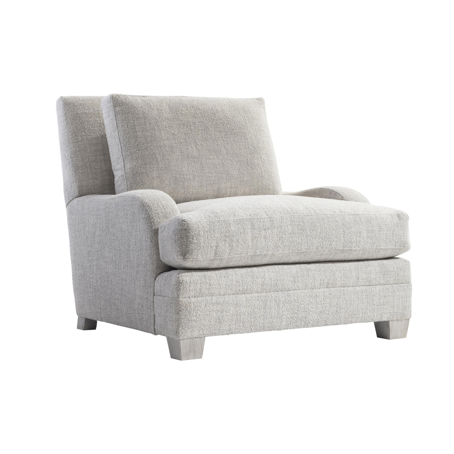 Bernhardt Rollins Fabric Chair With Shaped Track Arm and Throw Pillow