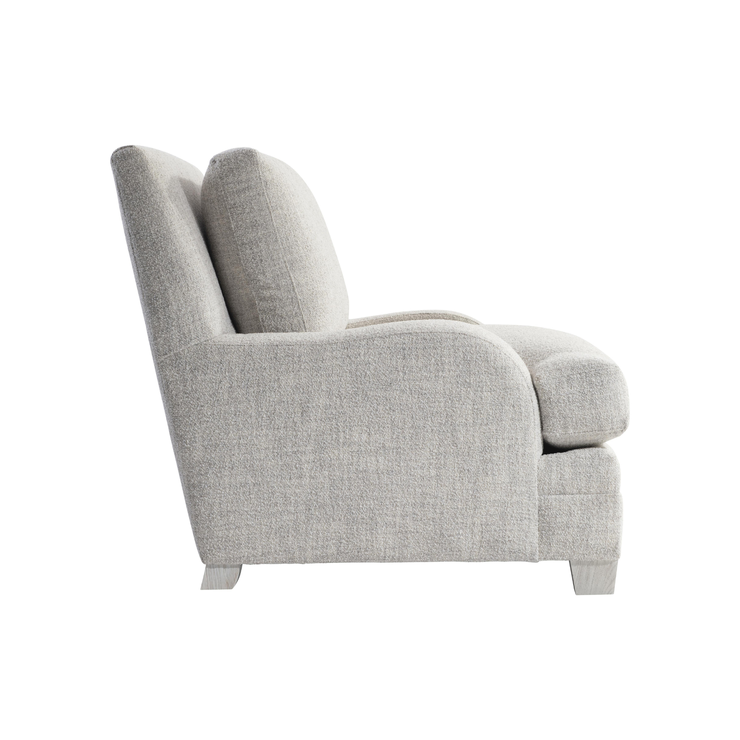 Bernhardt Rollins Fabric Chair With Shaped Track Arm and Throw Pillow