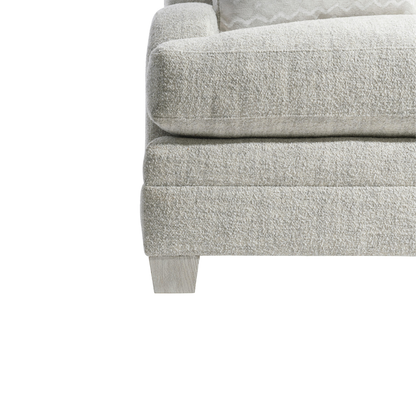 Bernhardt Rollins Fabric Chair With Shaped Track Arm and Throw Pillow