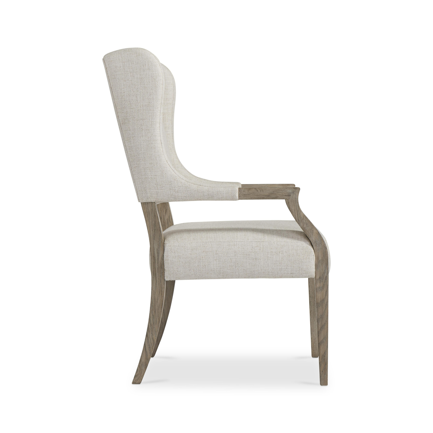 Bernhardt Santa Barbara Fabric Arm Chair with Wooden Saber Legs